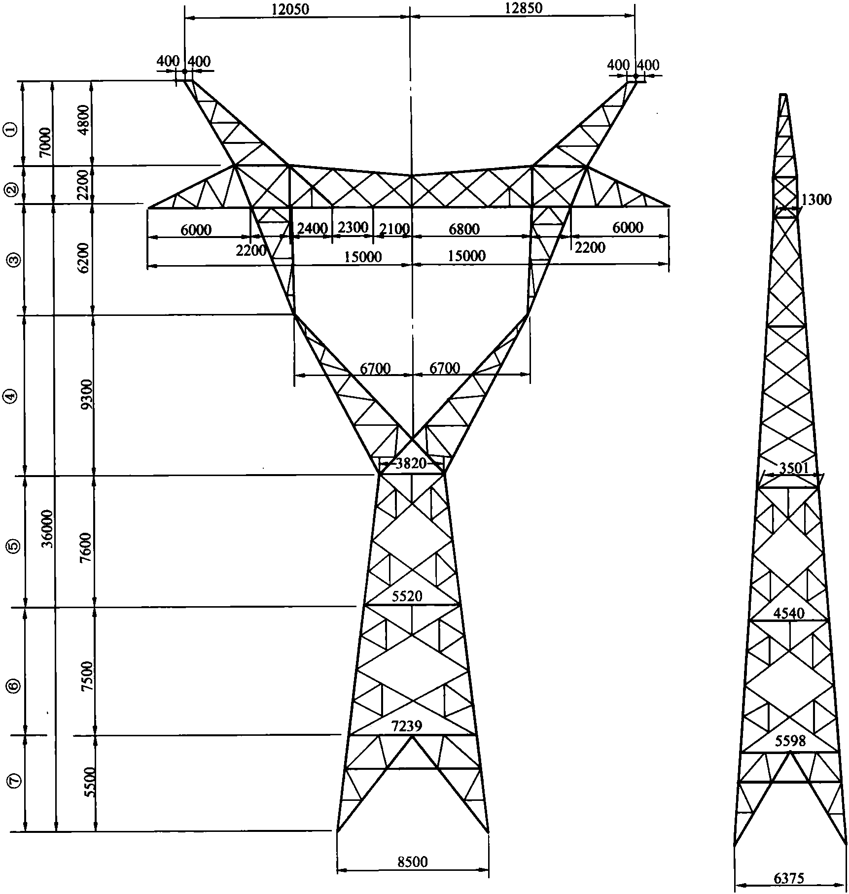 图3-30 ZB<sub>6T</sub>直线塔